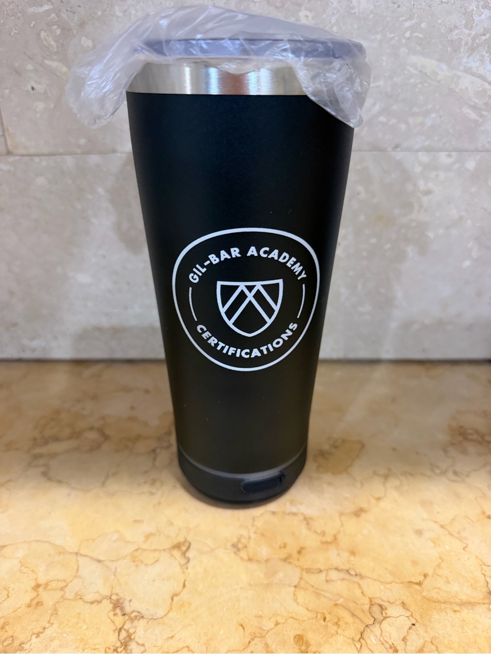 Black Insulated Travel Tumbler bottle with speaker new